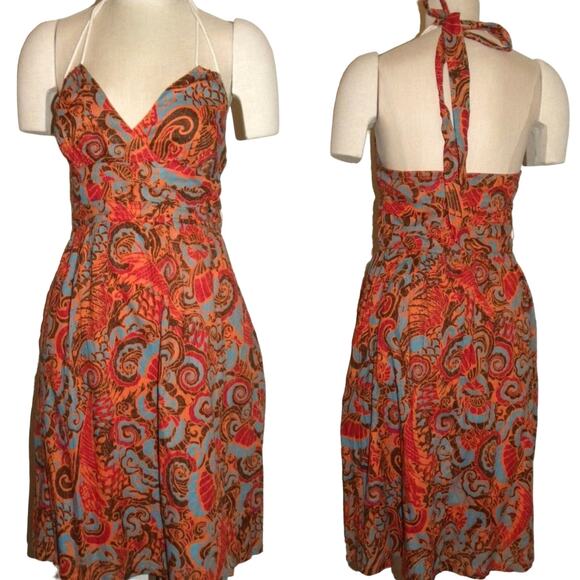 ANTHROPOLOGIE Moulinette Souers Batik Halter Dress | NWOT 6 - Picture 2 of 9
